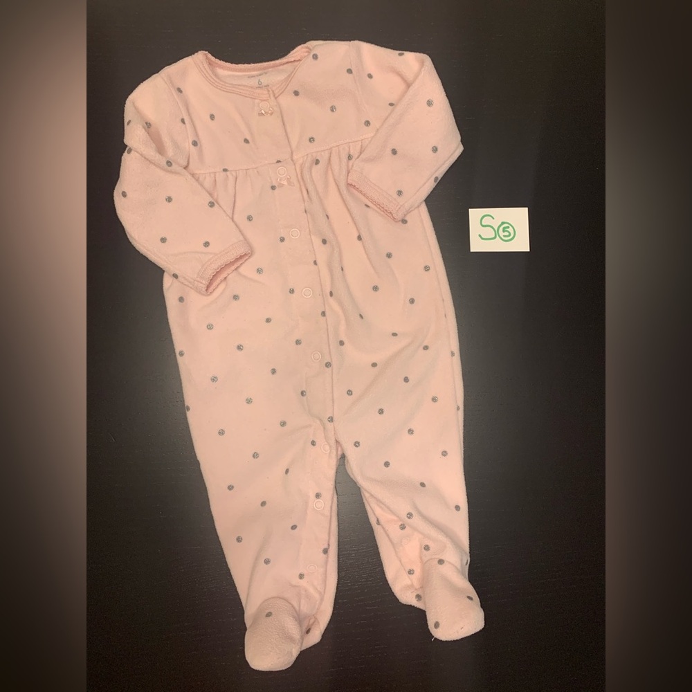 ⭐️2/$11.00⭐️ Carter's 6m Button Up Pink Fleece Sleeper